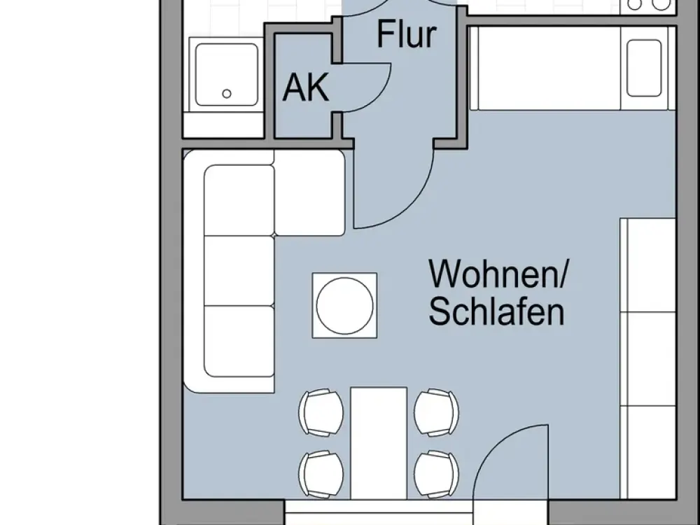 Schicke 1 Zimmerwohnung mit Balkon