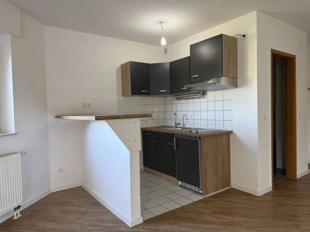 Large and bright 1-room apartment on the 2nd floor, with kitchenette, balcony & parking space