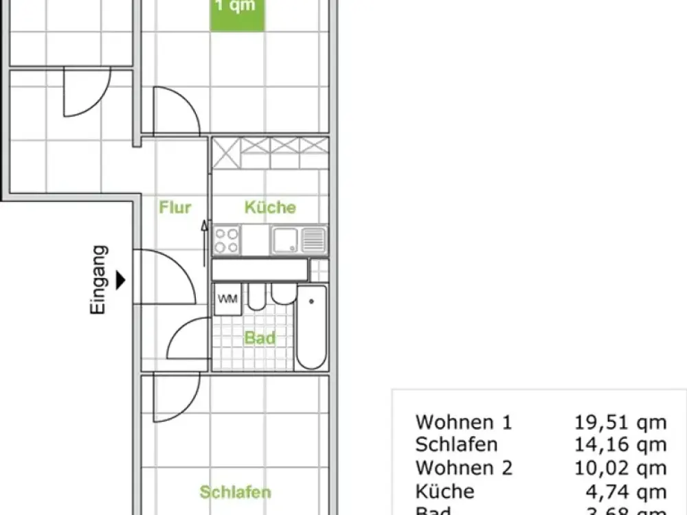 First occupancy after renovation: family-friendly 3-room apartment with balcony