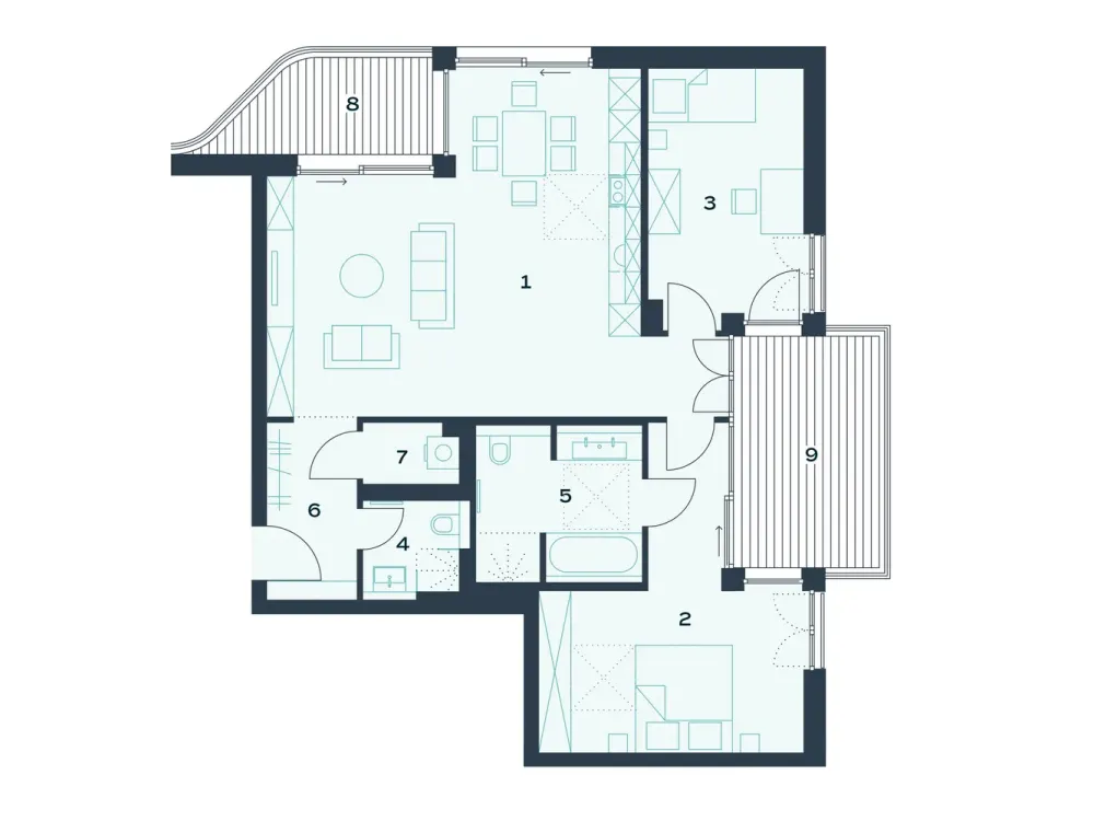 Luxurious 3-Room Apartment in Villa Bellagio on the Dahme