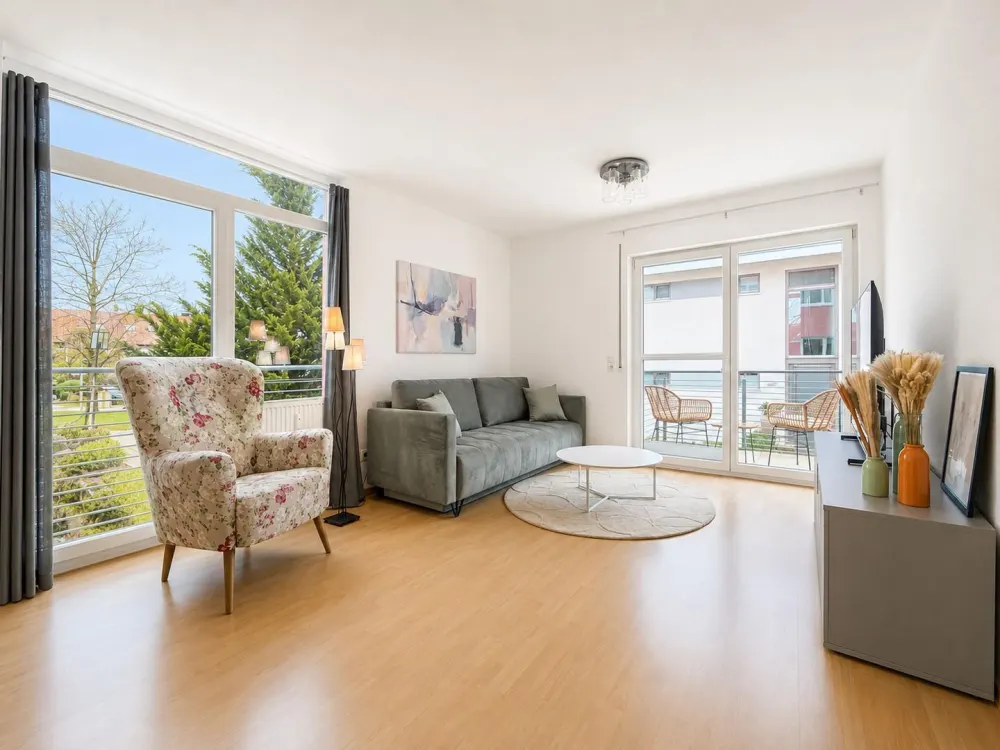 Furnished 2-Room Ground Floor Apartment with Balcony on Lake Constance in Wasserburg