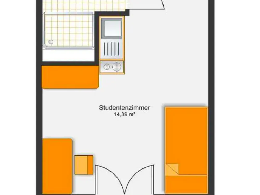 ONLY FOR STUDENTS! - Modern, bright 1-room student apartment in Moosach