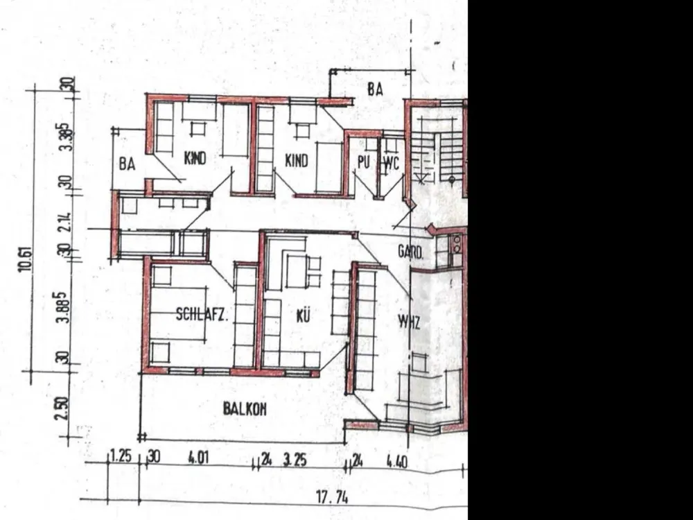 Spacious 4.5 Room Apartment with Fitted Kitchen, Balconies, Garage, Cellar