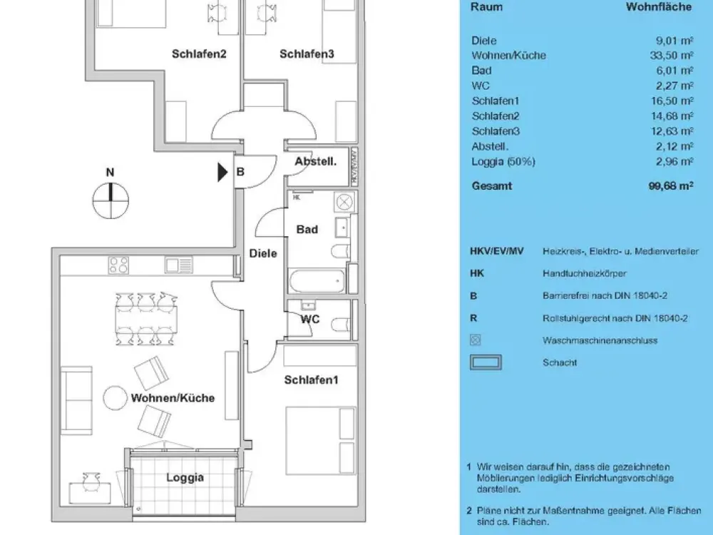 Erstbezug: Stilvolle 4-Zimmer-Wohnung