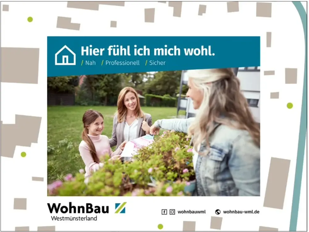 شقة مفروشة، حديثة وأنيقة بغرفتين لشخص واحد في Altenberge للإيجار - فقط مع WBS