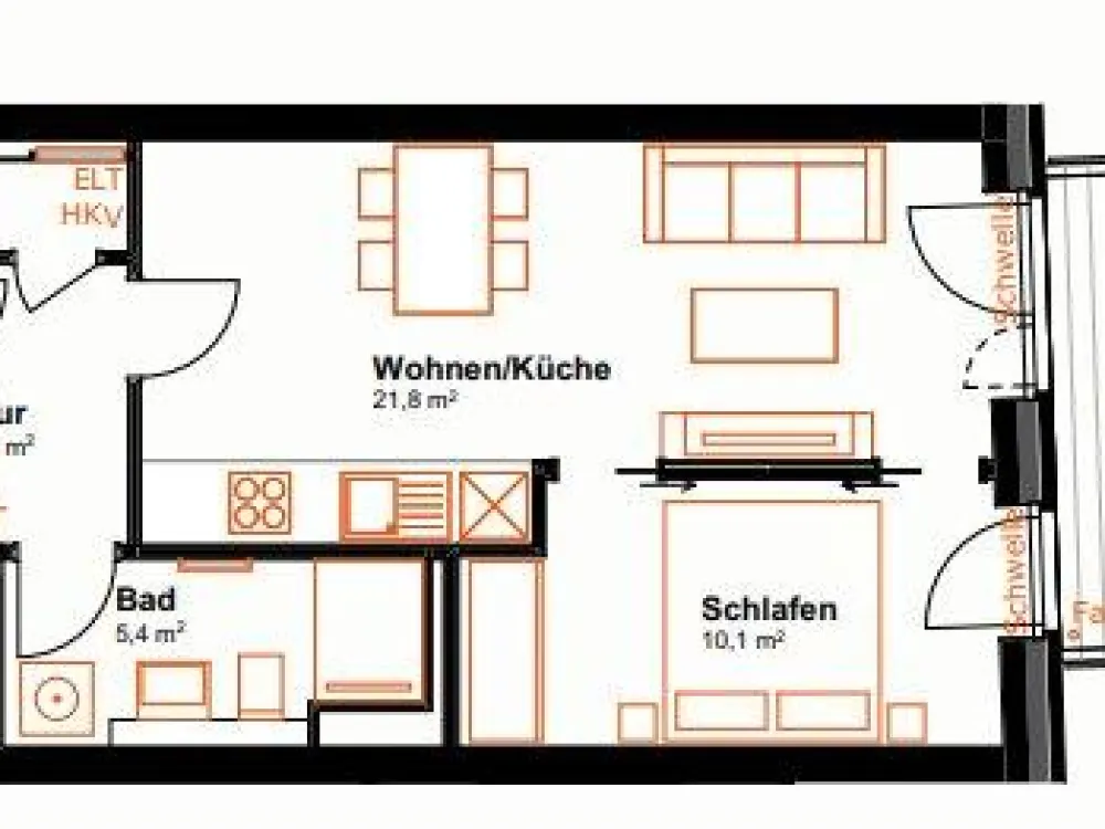 South-East Balcony | Fitted Kitchen | 600m to the Elbe | Built 2025 | 2 Rooms | 49 sqm