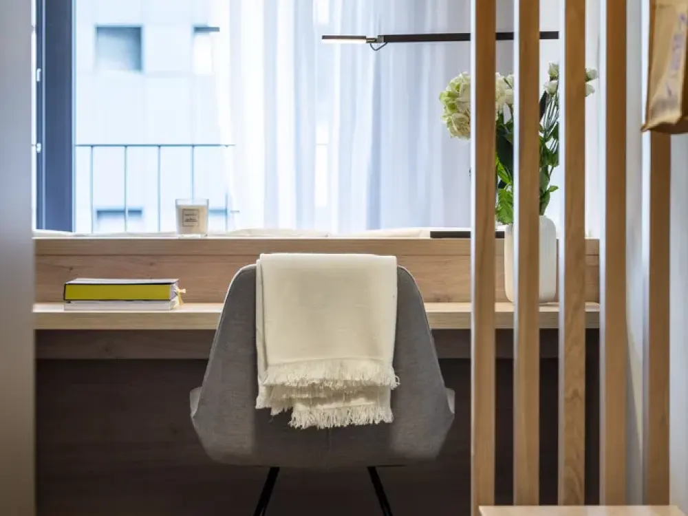 Furnished Standard Studio with Exclusive Amenities: Rooftop Terrace, Gym & More