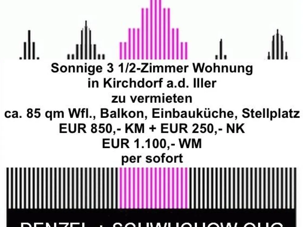 شقة رائعة من 3 ونصف غرف مع شرفة في Kirchdorf a. d. Iller