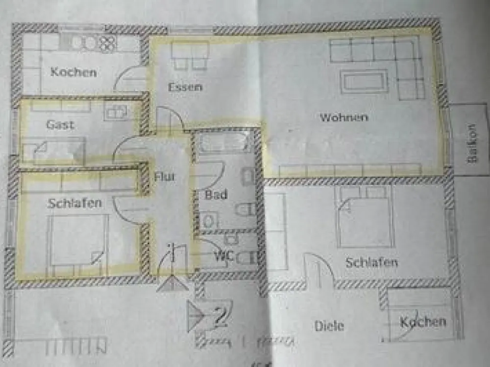 شقة رائعة من 3 ونصف غرف مع شرفة في Kirchdorf a. d. Iller