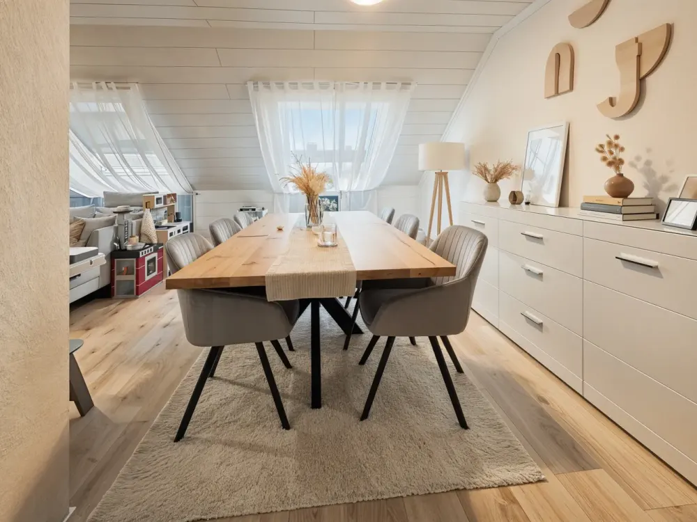 77 m² under the roof: bright 3-room apartment with fitted kitchen in Mettmann