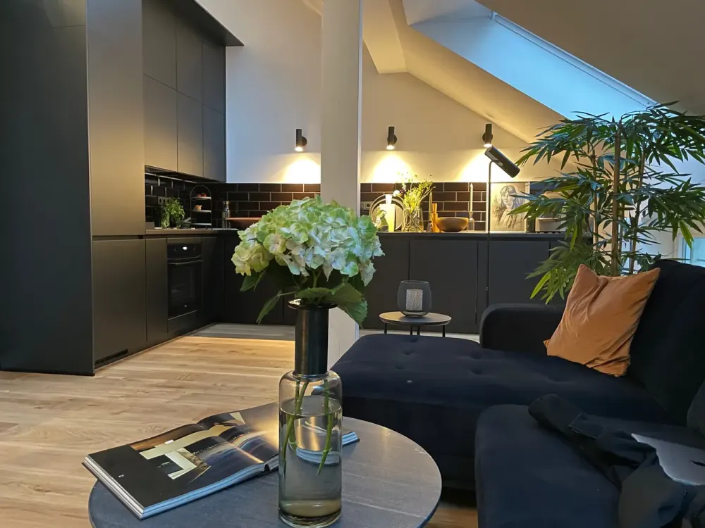 Completely Renovated Attic Apartment - Fully Furnished - with Built-in Kitchen, Large Balcony and Air Conditioning