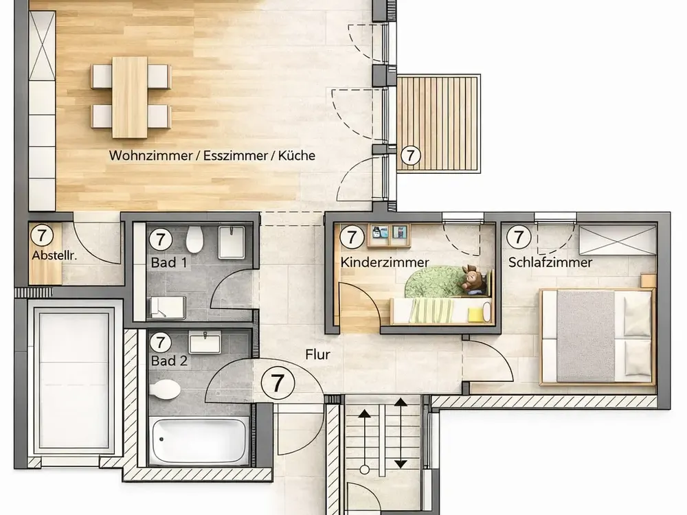 3-Zimmer Neubau | 69 m² | Einbauküche | Klimaanlage