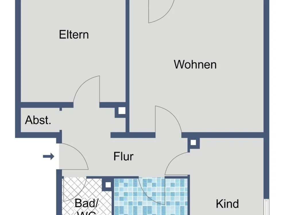 Praktisch geschnittene 3-Zimmer-Wohnung mit Balkon in Lohfelden
