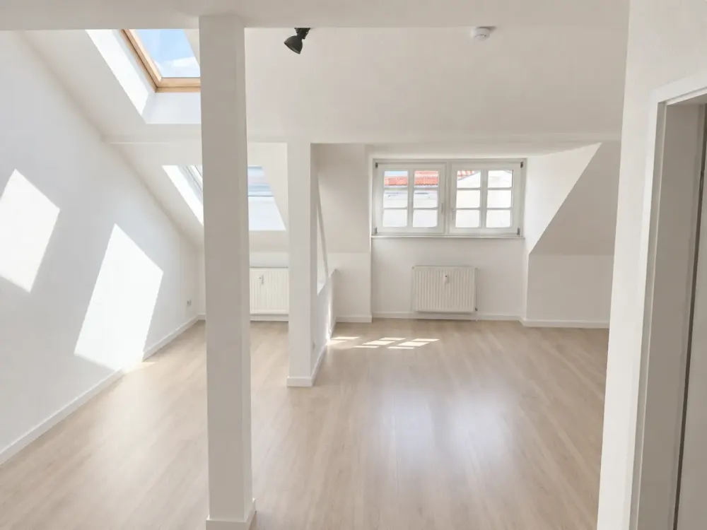 Freshly Renovated 1-Room Attic Apartment with Built-In Kitchen