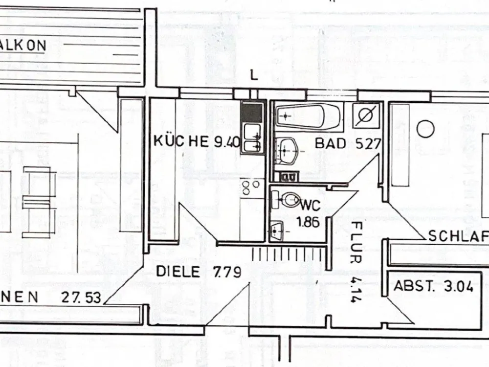 2-Room Apartment 1st Floor with Elevator and Balcony