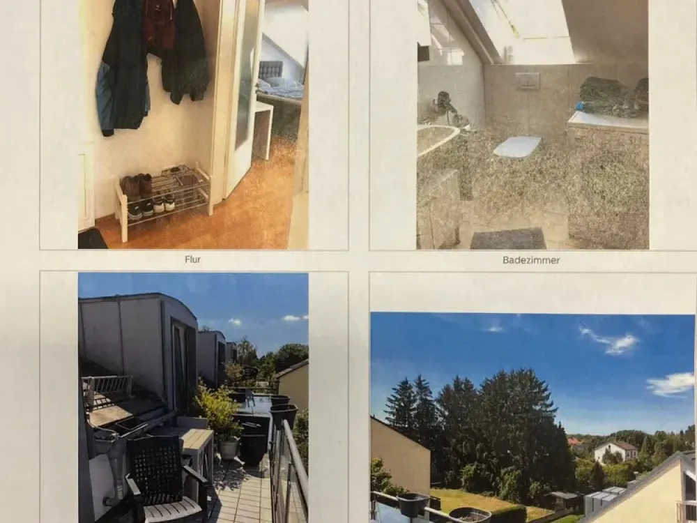 1-Room Attic Apartment with Balcony in Munich, 880 € Warm Rent
