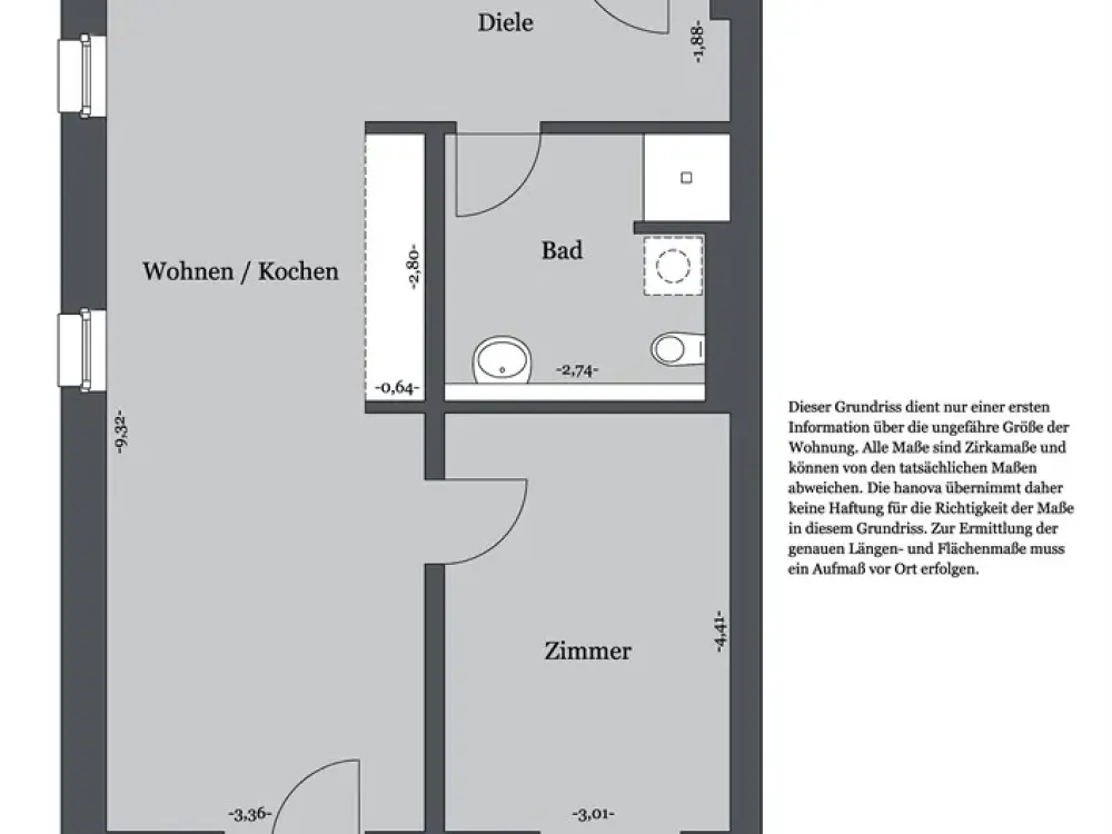 2 Zimmer mit Balkon