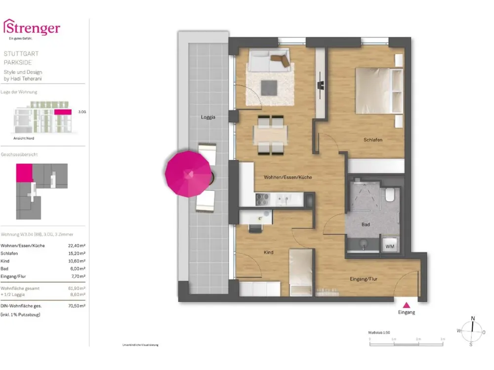 High-Quality 3-Room New-Build Apartment