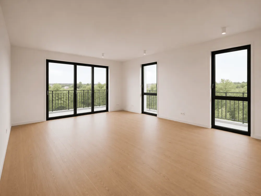 Barrier-free new apartment with 5 rooms, designer flooring, 4 balconies, 2 bathrooms, utility room, cellar, underground parking