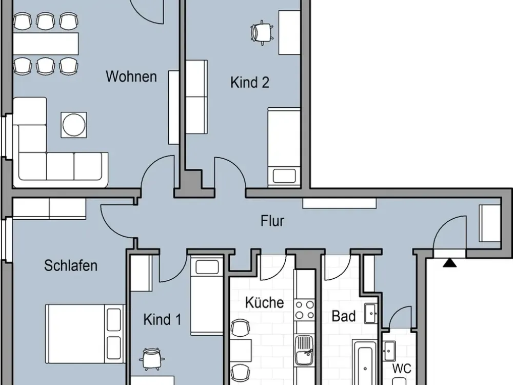 Schicke 4 Zimmerwohnung mit EBK, Tageslichtbad und Balkon