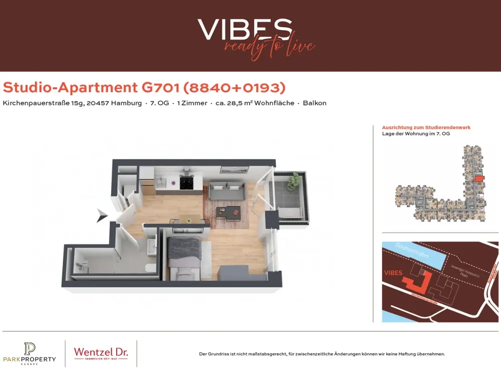 Top Located Studio Apartment Near the Elbbrücken - Wentzel Dr.