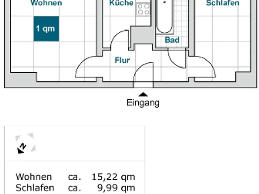 شقة صغيرة بغرفتين في حي Tiergartensiedlung!