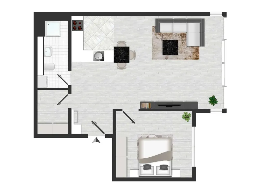 2-Room Apartment in Desirable Location l New Building l Underground Parking l Elevator