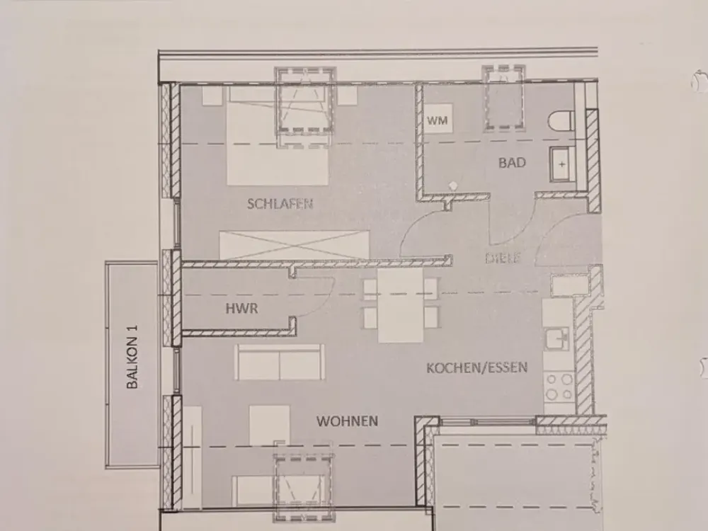 High-quality fully furnished modern penthouse apartment with 2 balconies facing southwest
