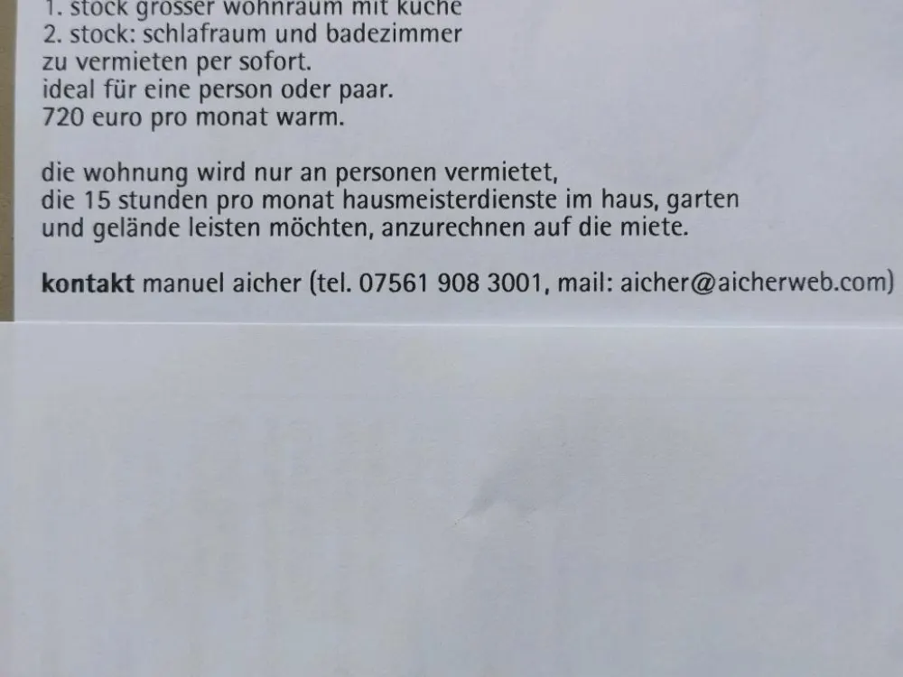 Wohnung 2, 5 Zimmer ländlich