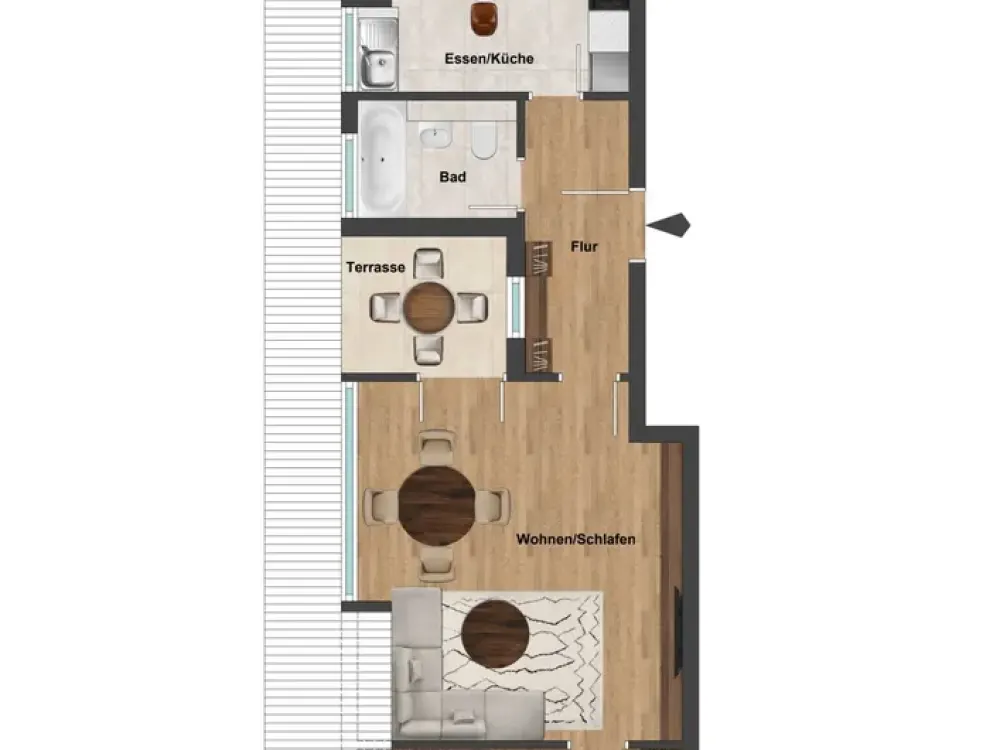 Quiet Living in Leipzig West, 2 Rooms, Loggia and Underground Parking Space