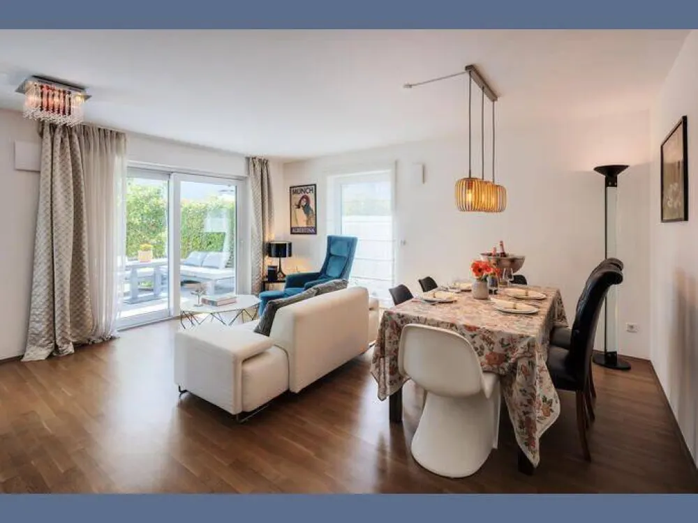 Furnished: Garden Apartment in Modern Residential Complex in Trudering