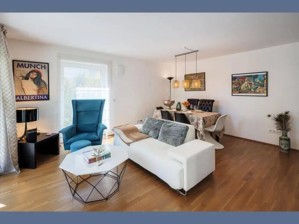 Furnished: Garden Apartment in Modern Residential Complex in Trudering