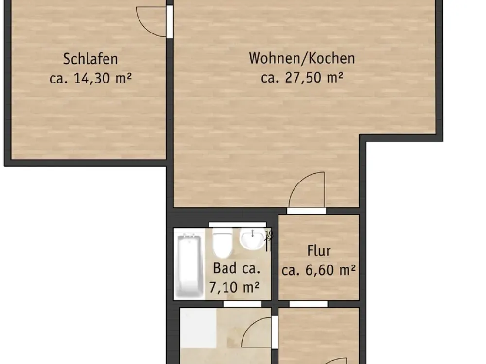 First occupancy after complete renovation! Bright and well-laid-out 2-room apartment - WBS certificate required