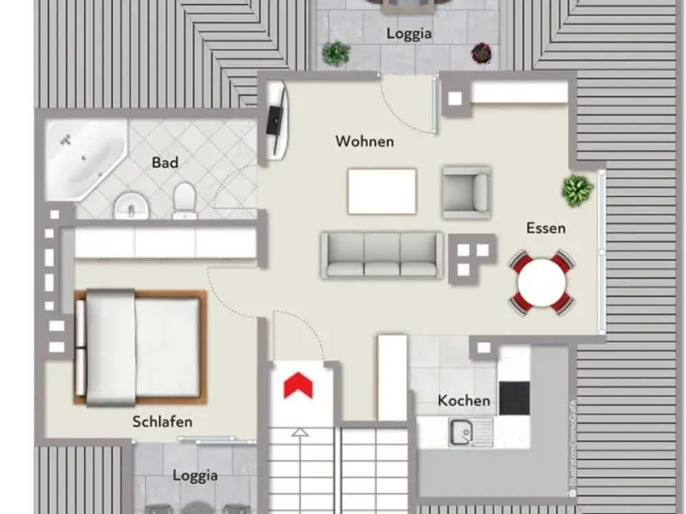 Bright 2-Room Apartment with 2 Loggias