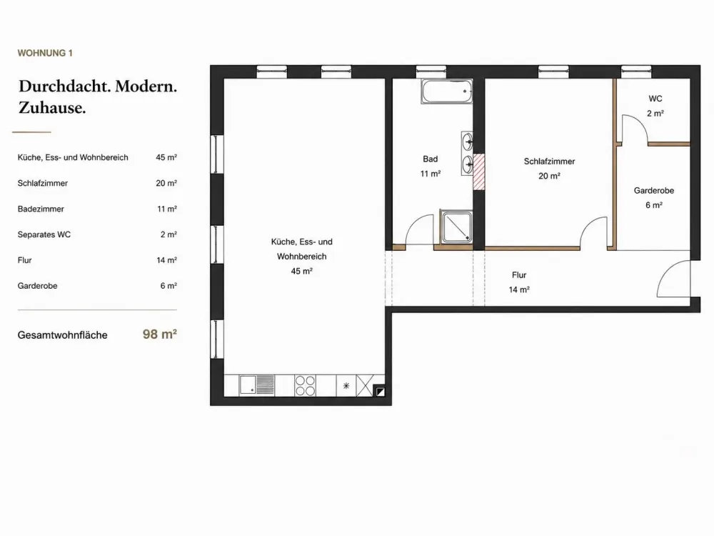 First occupancy after complete renovation, spacious, bright apartment in Kamml