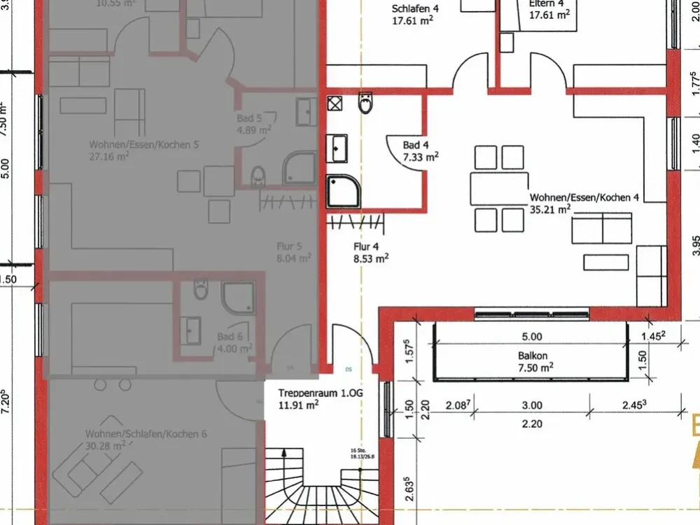 First occupancy of a 3-room apartment in Eggenstein-Leopoldshafen