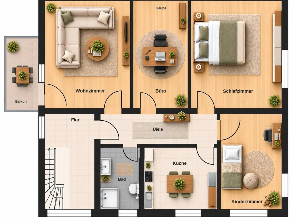 Energetically Renovated 4-Room Apartment with Balcony in Borchen-Ettel