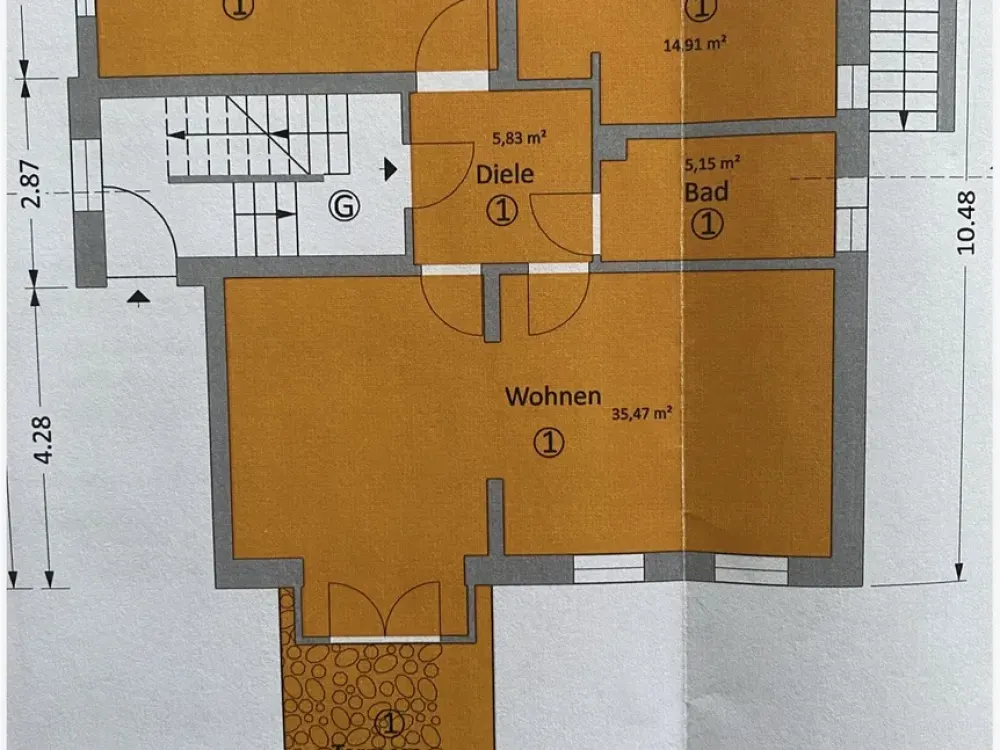 Schöne EG-Wohnung 2 ZKDB mit Balkonterrasse in Westhoven