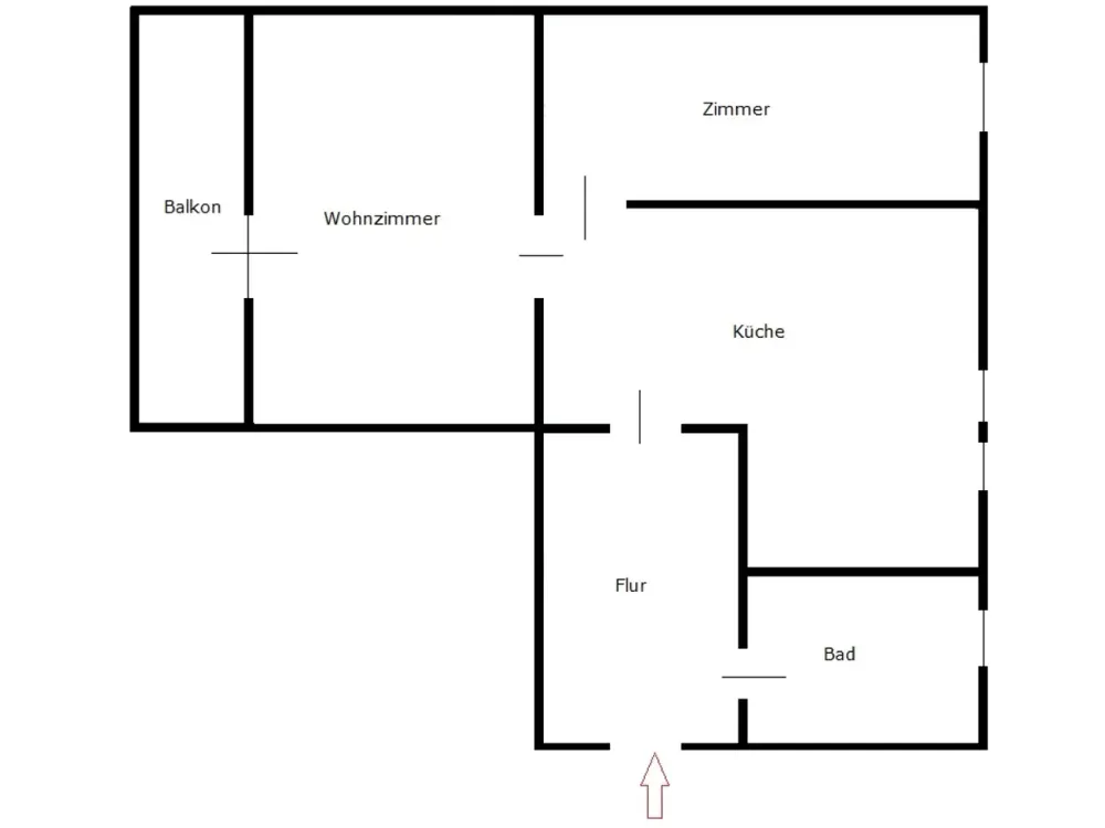 Bright 2-Room Apartment with Balcony