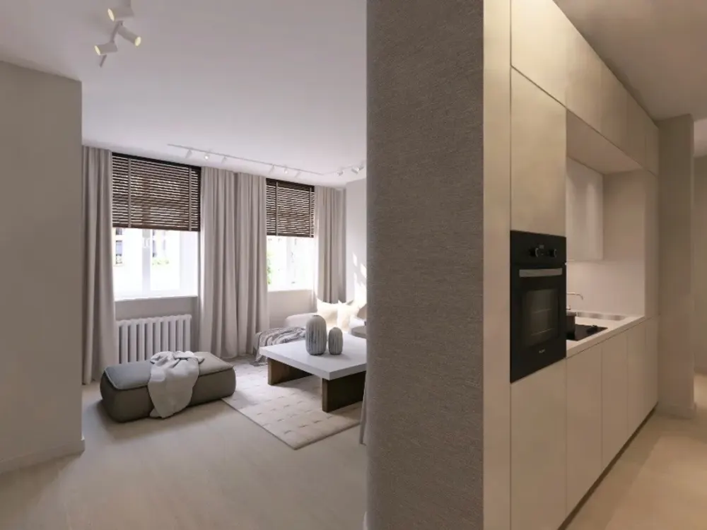 First Occupancy: Exclusive 2-Room Apartment with Built-in Kitchen for Rent!