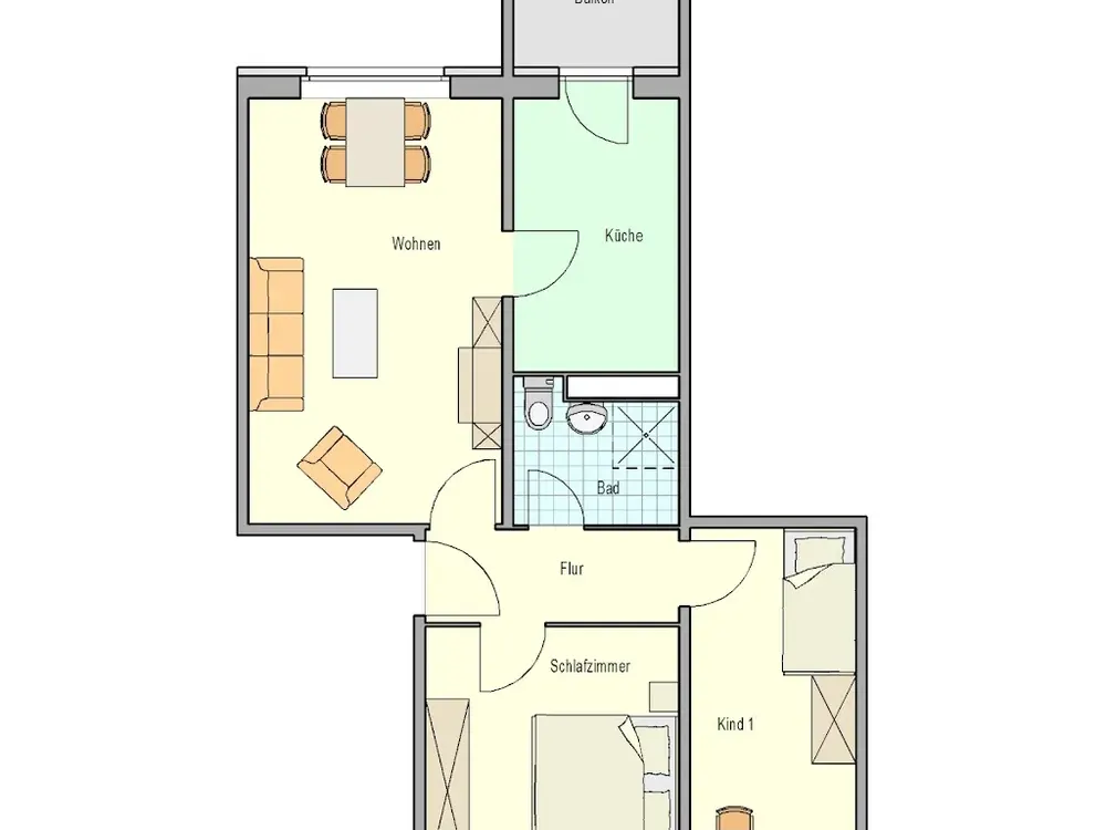 Schöne 3-Raum-Wohnung in Rostock - Dierkow