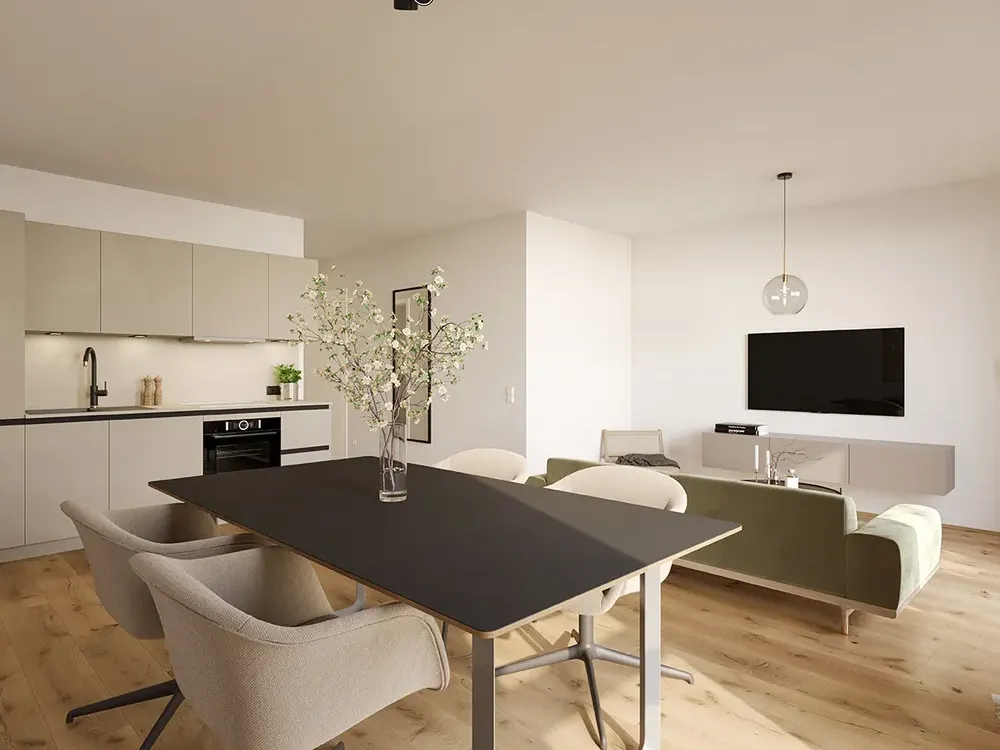 Neubau Erstbezug: Exklusive und hochwertig ausgestattete 2 Zimmer Wohnung im Hochparterre in Haus B