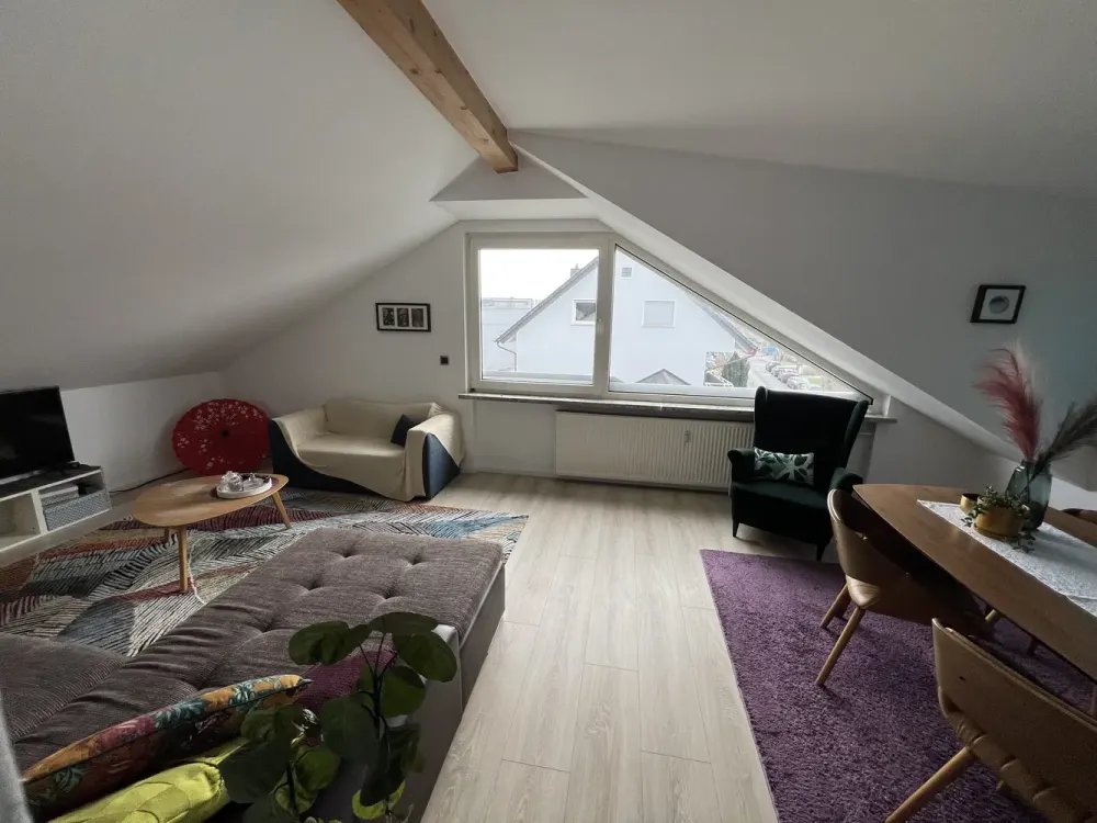 Bright 2-Room Attic Apartment with Great Features