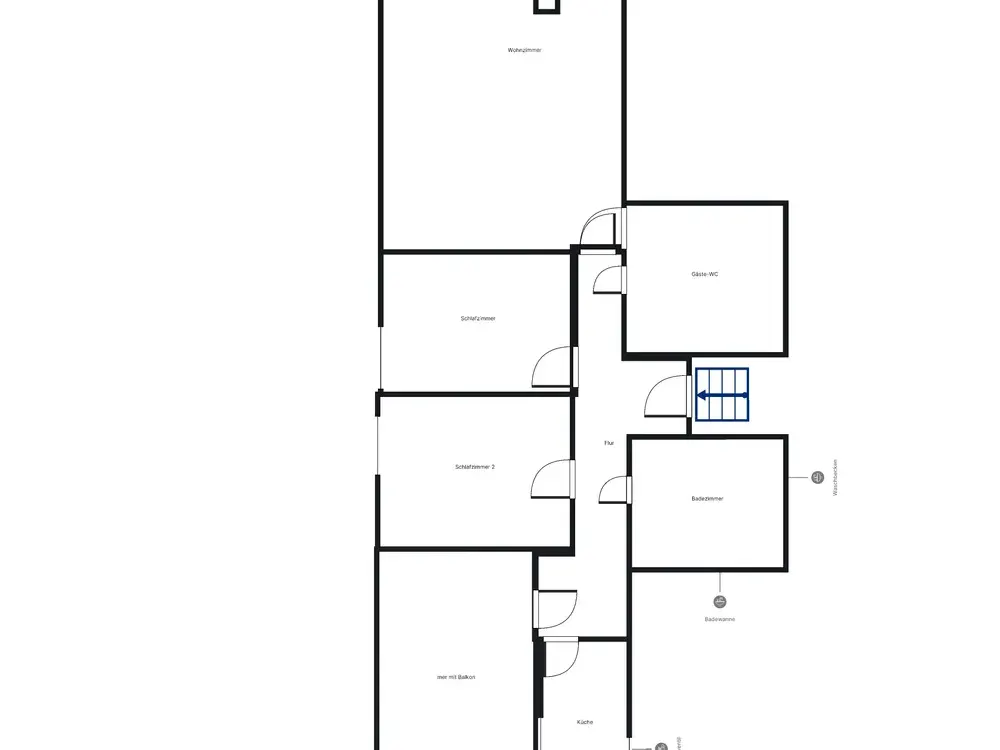 Freshly renovated 3.5-room apartment with approx. 78 m² and 2 balconies, immediately available