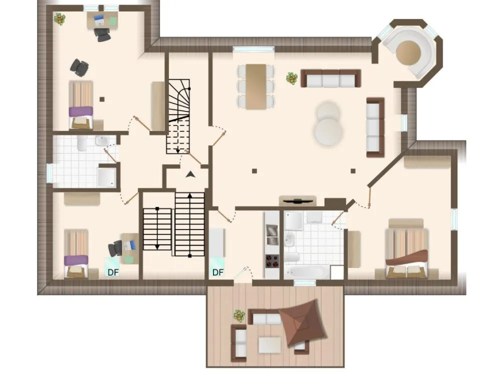 Stilvolle 5-Zimmer-DG-Maisonette in zentraler Lage mit Erker, Balkon und zwei Bädern
