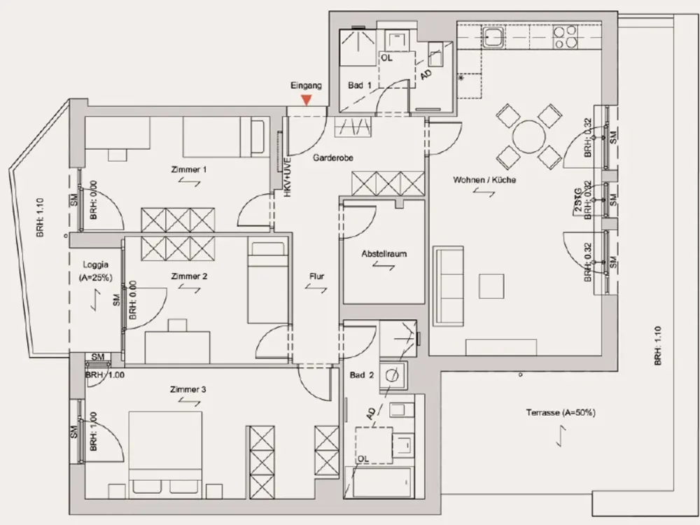 Gelegenheit: günstiges 4-Zimmer-Appartment im Erstbezug