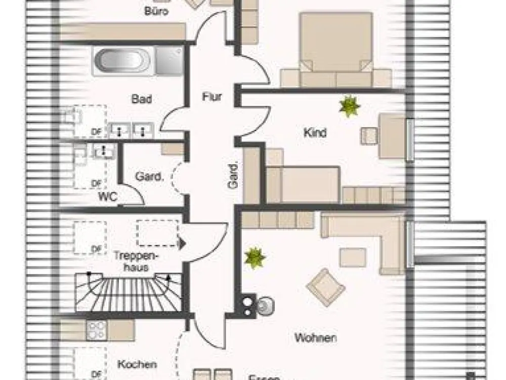 Spacious 4-Room Attic Apartment with Balcony & Fitted Kitchen near Ochsenhausen