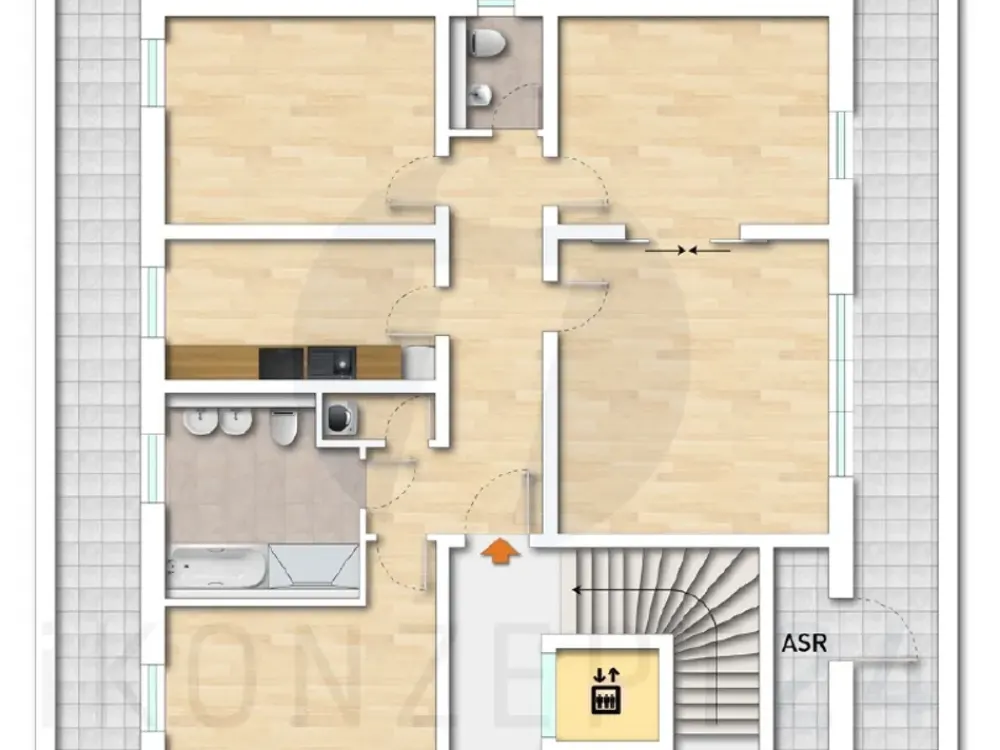 Panorama Penthouse with Wide View: 4 Rooms with Fitted Kitchen & Underground Parking