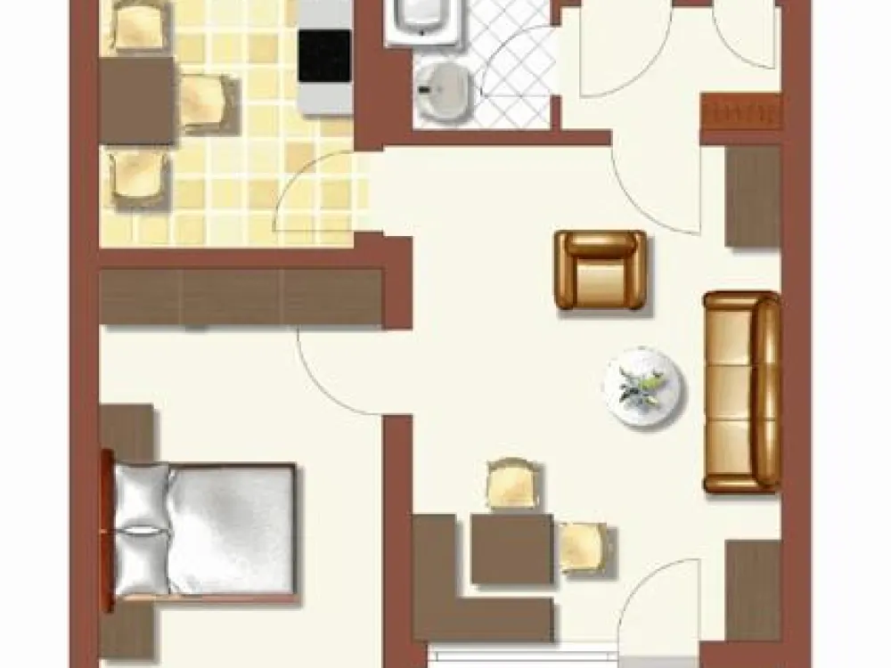 2-Room Apartment with Daylight Bathroom and Balcony
