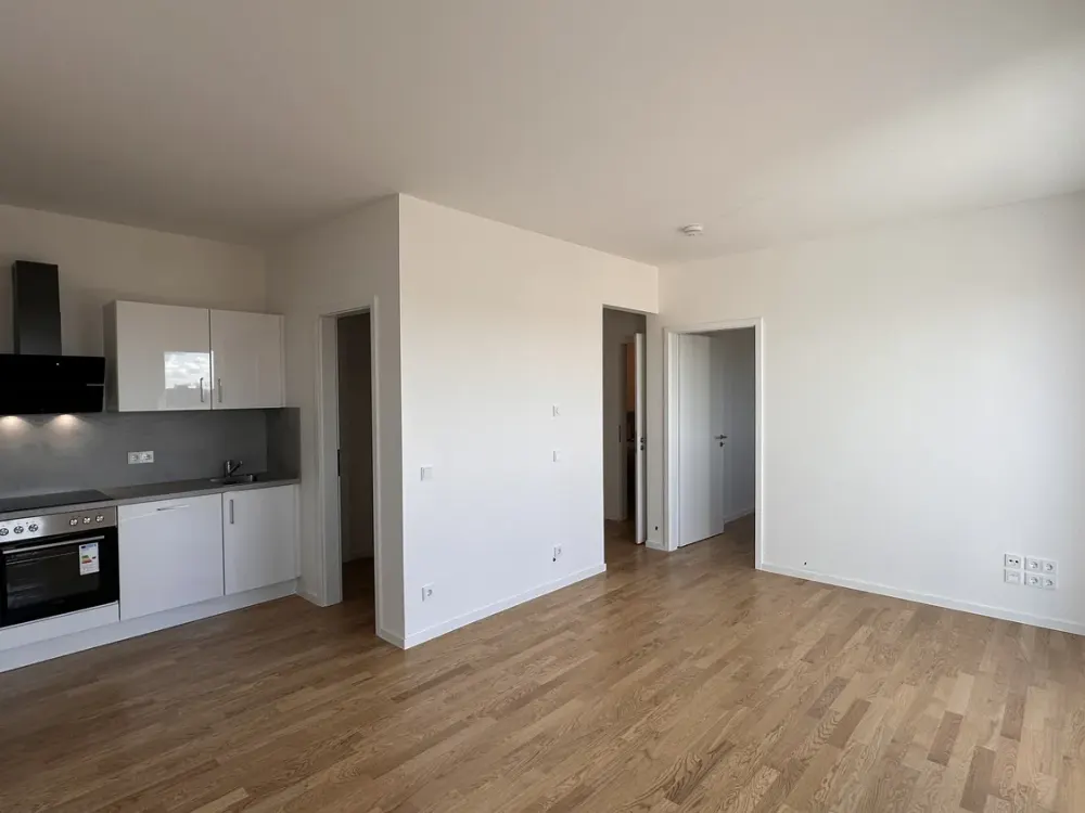Modern 2-Room Apartment with Built-in Kitchen and Large Terrace Overlooking the Roofs of LE